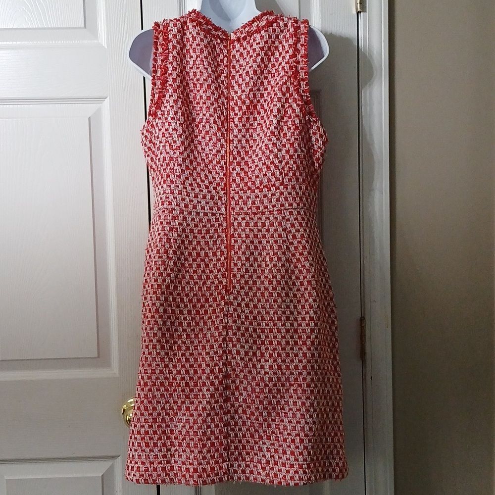 Jade Melody Tam red white plaid fringe dress Sz M NWT - Picture 4 of 9